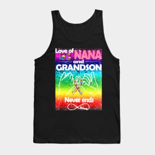 Autism Awareness T-ShirtAutism Love Of Nana And Grandson Never Ends Love Autism Awareness T-Shirt_by Gregory Tank Top